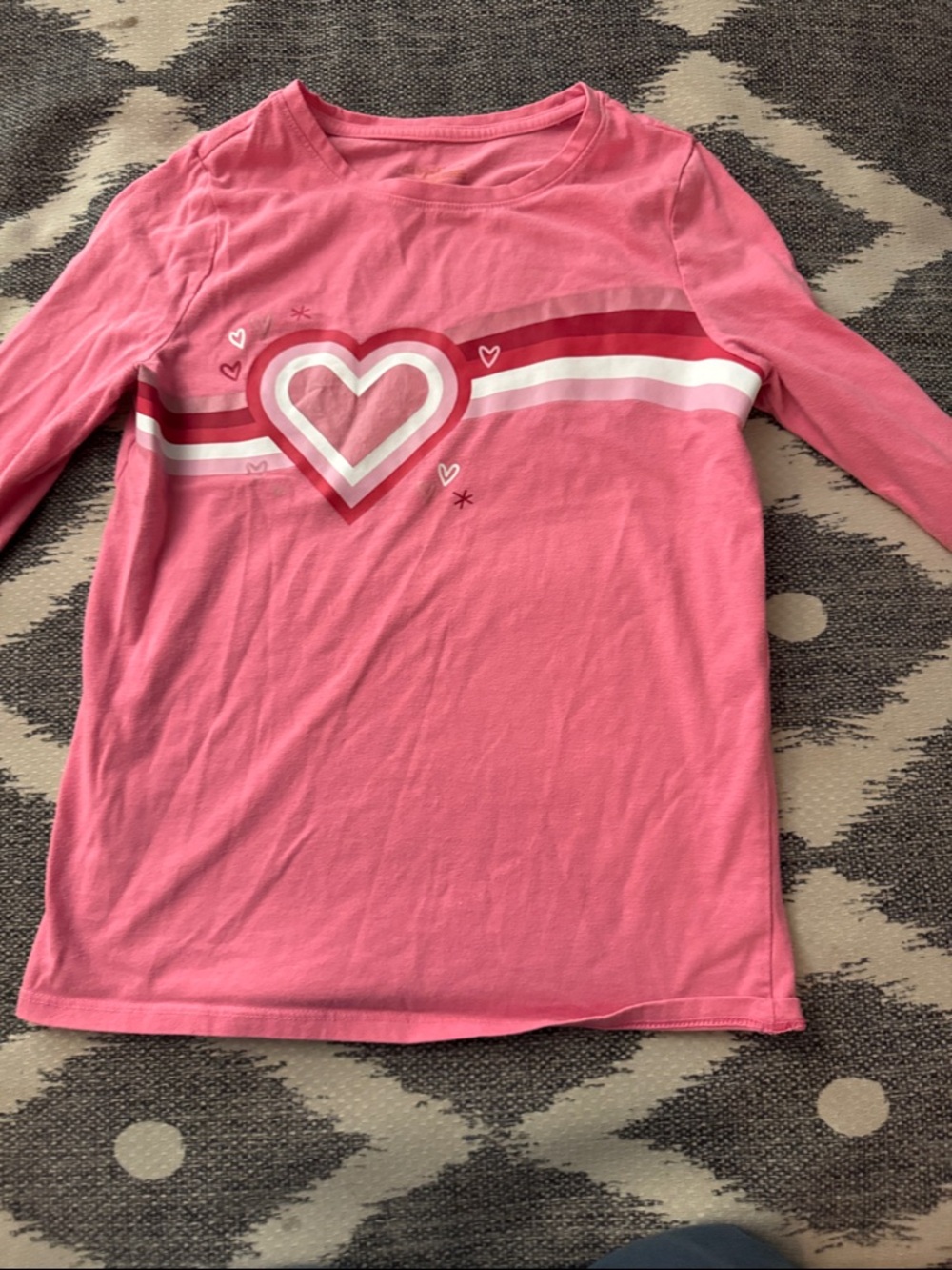 Cat & Jack Pink Long-Sleeve Heart Tee